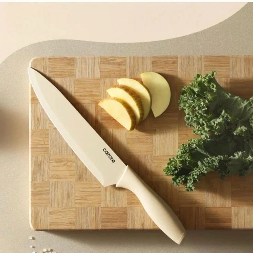 Carote Knife Set 12 Piece‎ Neutral Colors Stainless Steel Ceramic Coating Knives